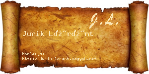 Jurik Lóránt névjegykártya