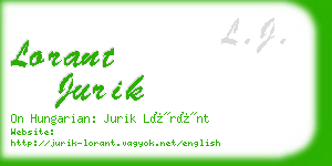 lorant jurik business card